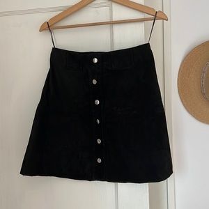 Zara black suede mini skirt